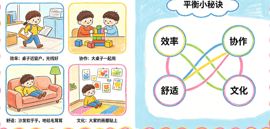 办公室空间设计需要考虑哪些因素?效率、协作、舒适、文化如何平衡?