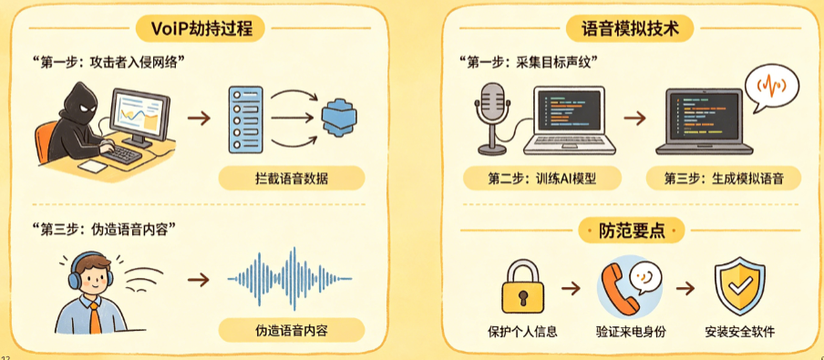 AI语音诈骗防不胜防?揭秘VoIP劫持与语音模拟的技术手法与防范要点
