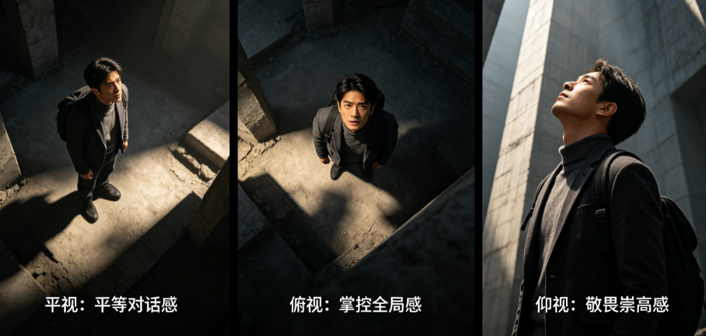 平视、俯视、仰视：不同角度带来的情绪差异