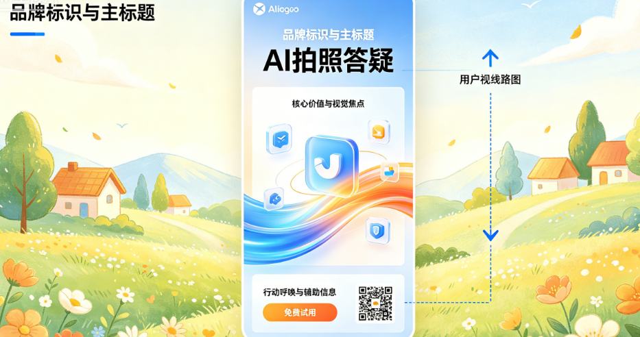 AI广告易拉宝怎么设计?竖版构图、信息分层、落地效果如何把控?