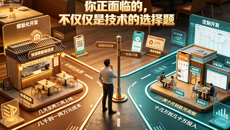 餐饮小程序：模板化开发vs定制开发，一笔关于成本与长期价值的权衡账