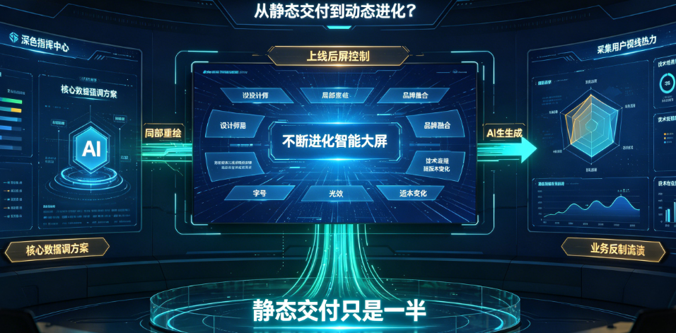大屏设计的3个AI协作模式：AI生成初版→人工调整细节→迭代优化