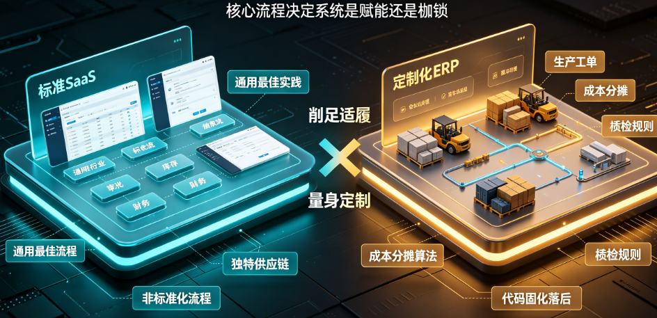 标准SaaS产品vs定制化ERP系统：功能匹配度、实施周期与长期成本的全面对比