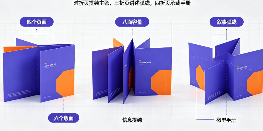 对折页vs三折页vs四折页：不同折法决定信息容量与阅读方式的差异