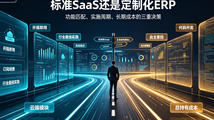 标准SaaS产品vs定制化ERP系统：功能匹配度、实施周期与长期成本的全面对比