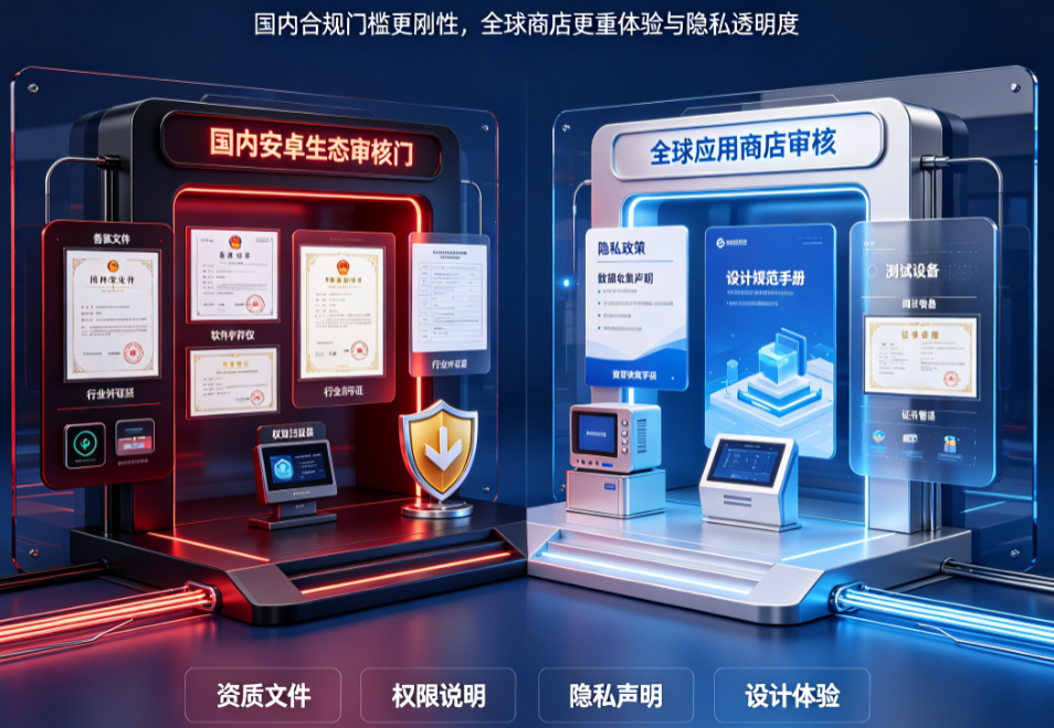 华为应用市场上架vs苹果App Store上架：资质要求与审核侧重点的全面对比