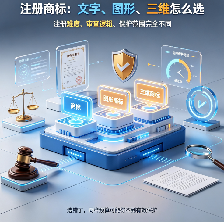 文字商标 vs 图形商标 vs 三维商标：不同商标类型的注册难度与保护强度