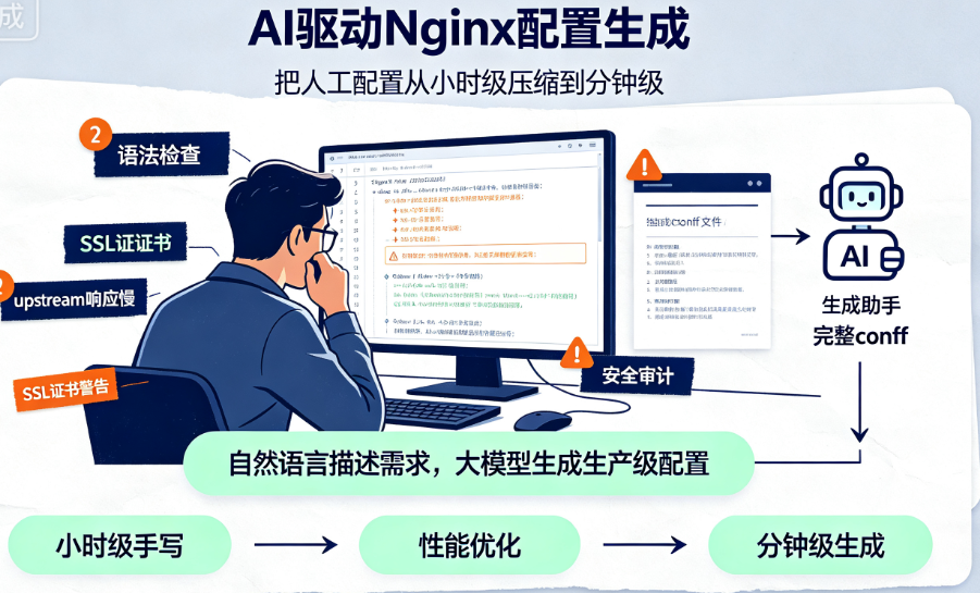 AI怎么驱动Nginx智能配置生成?告别手动配置的优化方案是什么?
