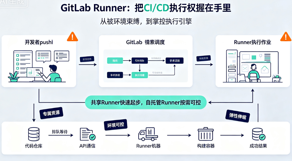 GitLab CI/CD为什么选择GitLab Runner?Runner的架构与部署策略是什么?