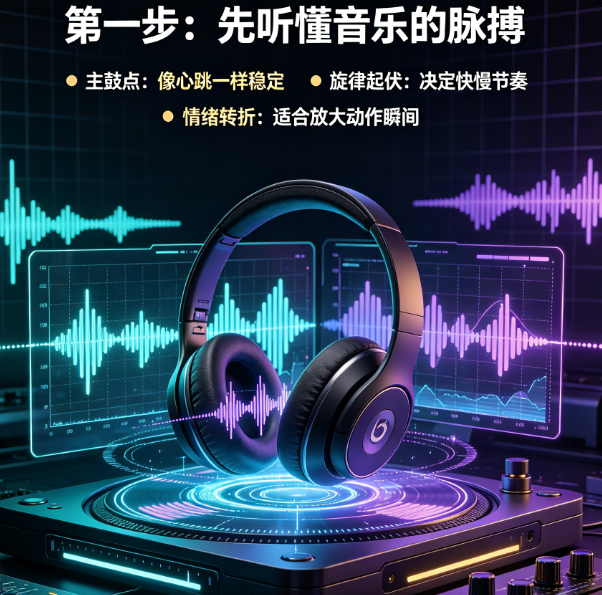怎么听懂音乐的重音?怎么让画面踩准每一个点?——卡点视频剪辑的声画同步全攻略
