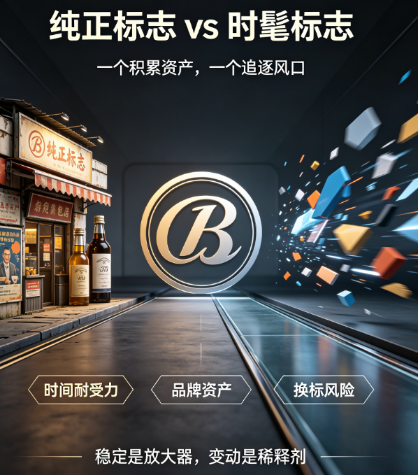 “纯正”品牌标志 vs “时髦”品牌标志：时间耐受力与品牌资产积累的全面对比