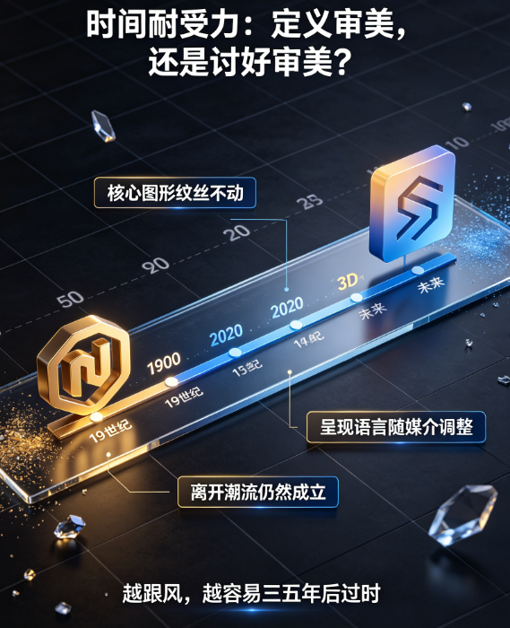 “纯正”品牌标志 vs “时髦”品牌标志：时间耐受力与品牌资产积累的全面对比