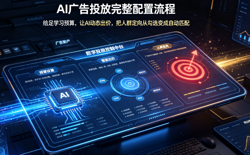AI广告投放怎么设置?预算、出价、人群定向完整配置指南