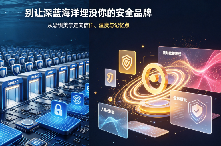 传统网络安全品牌视觉vs创意视觉系统:专业感与记忆度的全面对比