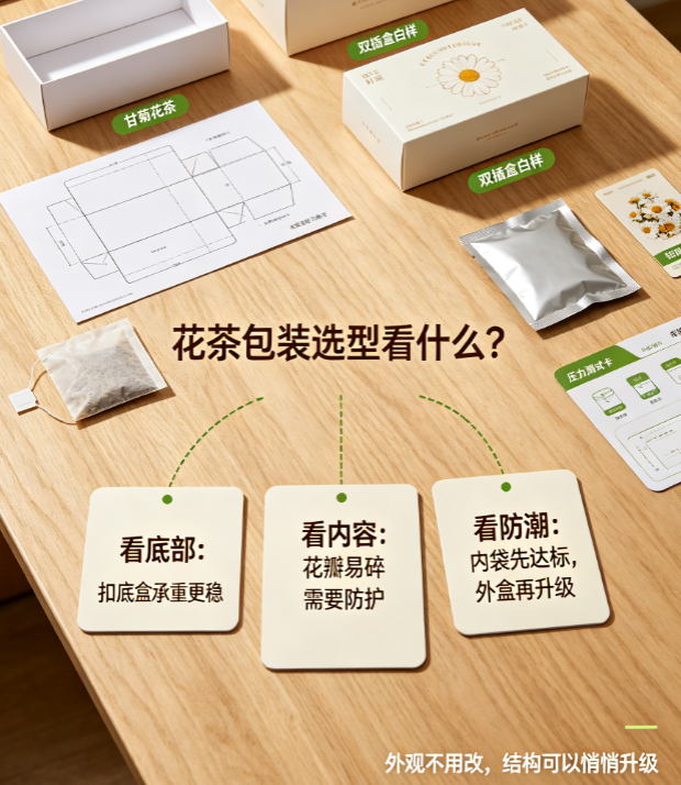 扣底盒 vs 普通纸盒：甘菊花茶包装为何更适用此结构?