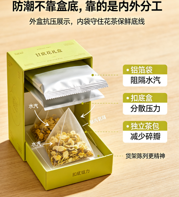 扣底盒 vs 普通纸盒：甘菊花茶包装为何更适用此结构?