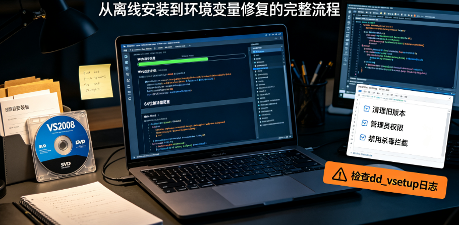 5大关键准备与10步安装流程：Visual Studio 2008工业环境稳定复现权威指南