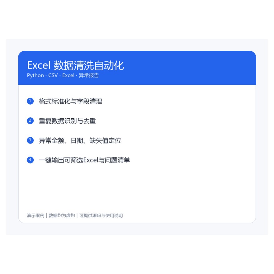 Python实现Excel数据清洗与异常报告