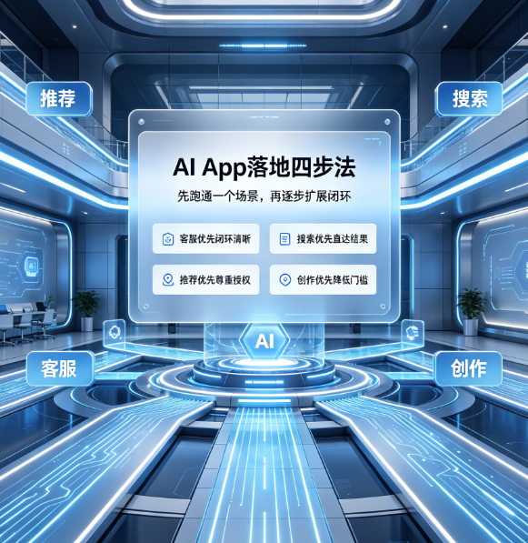 AI赋能App的4个落地场景：推荐、搜索、客服、创作全面升级