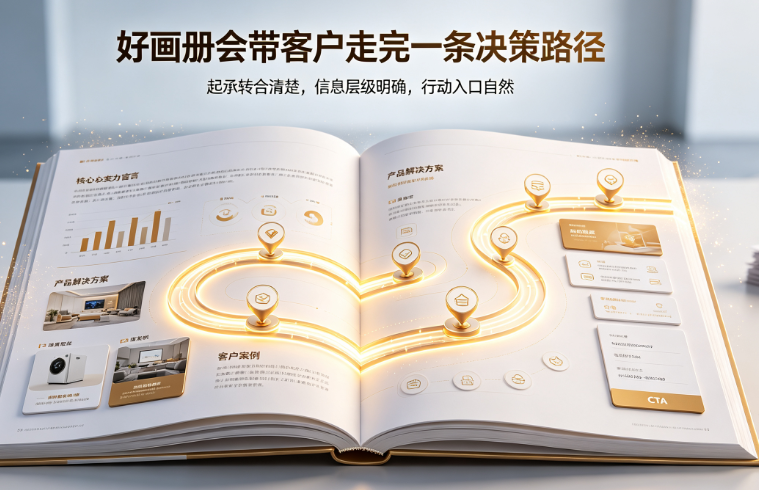 战略级品牌画册的4个设计原则:叙事结构、视觉语言、信息层级、转化引导