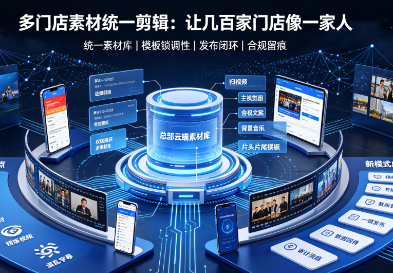 多门店素材统一剪辑的5大价值：品牌一致性、成本降低70%、效率提升10倍