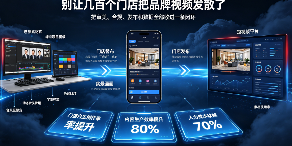 多门店素材统一剪辑的5大价值：品牌一致性、成本降低70%、效率提升10倍