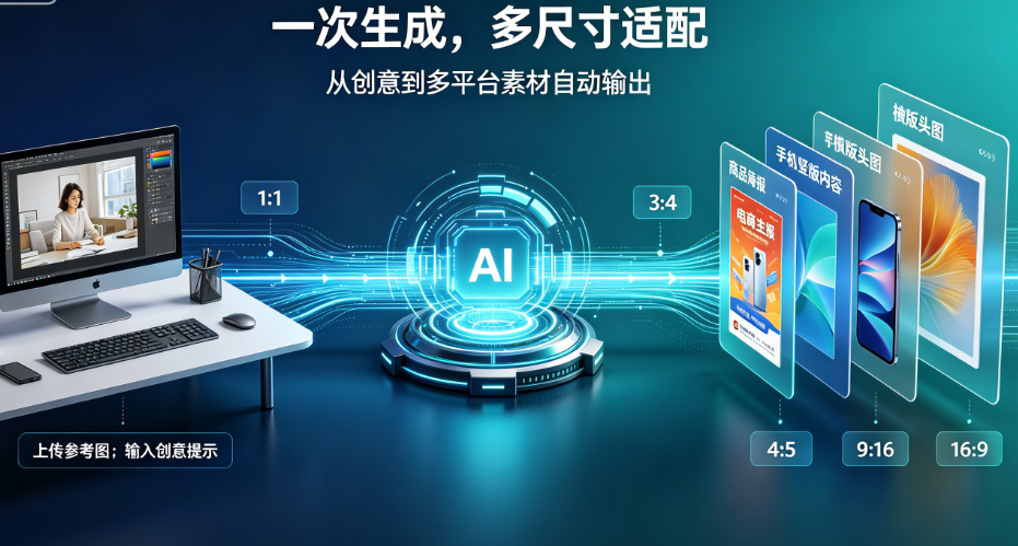 一套素材适配多平台太耗时?揭秘AI批量生成不同尺寸广告物料的核心方法