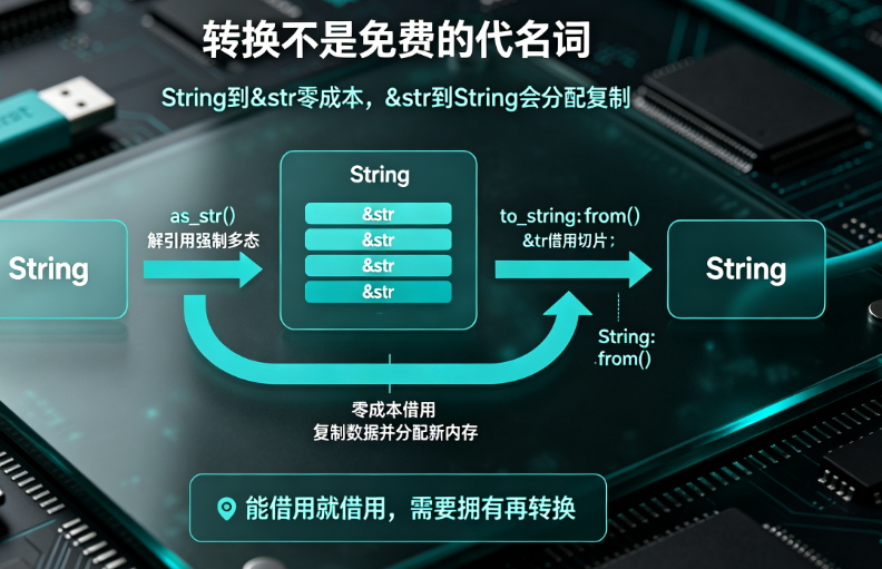 Rust中的String与&str究竟有何不同?何时该用借用,何时必须拥有所有权?一文讲透内存哲学