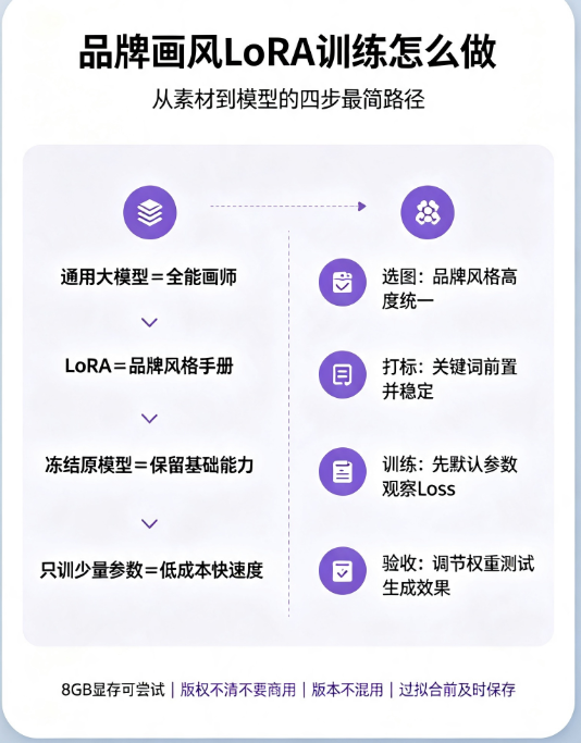 用通用模型总嫌“没个性”?教你用LoRA微调技术，三天内训练出专属你品牌的AI画风