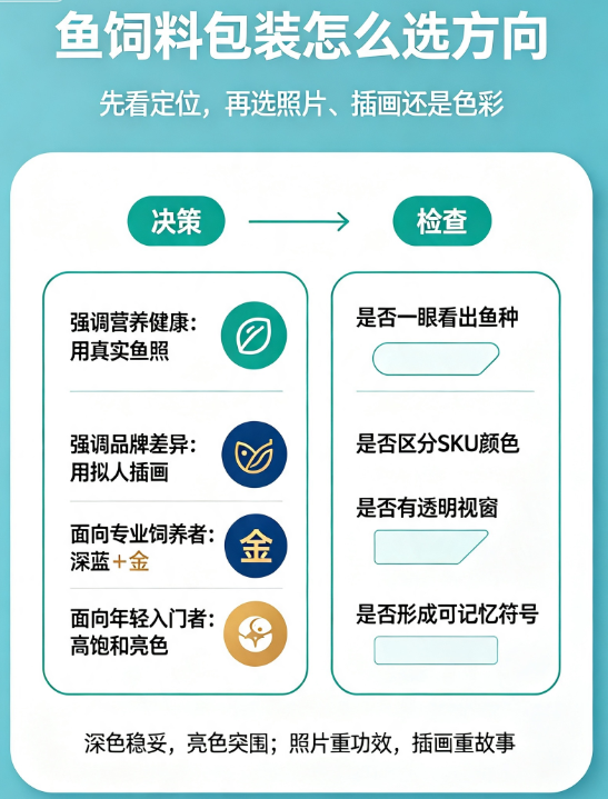 观赏鱼饲料包装袋怎么设计？水域场景、视觉效果与品牌识别如何平衡？