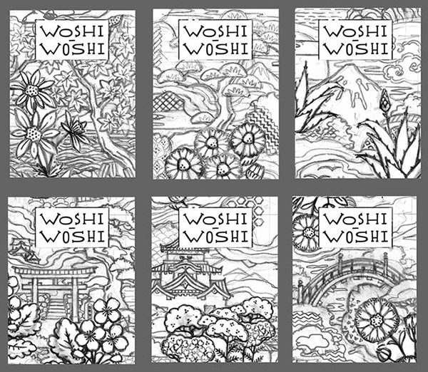 日本风格的Woshi-Woshi头发护理产品包装设计