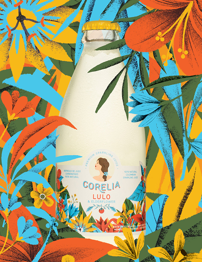 Corelia起泡果汁包装设计