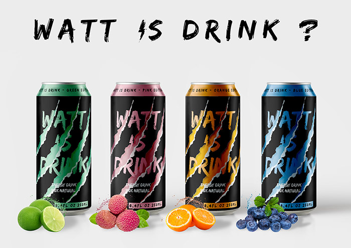 Watt is drink能量饮料包装设计