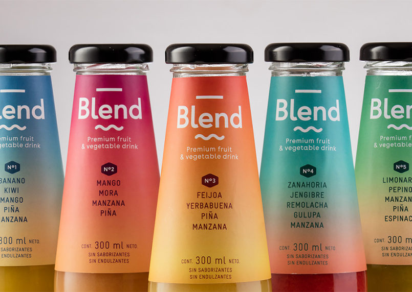 Blend果汁包装设计 Blend多口味浓缩果汁饮料夏季饮品包装设计