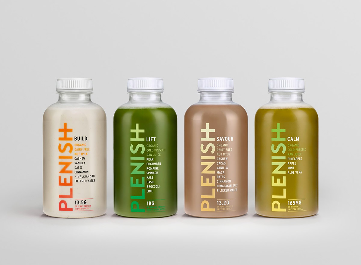 Plenish果汁品牌和包装设计