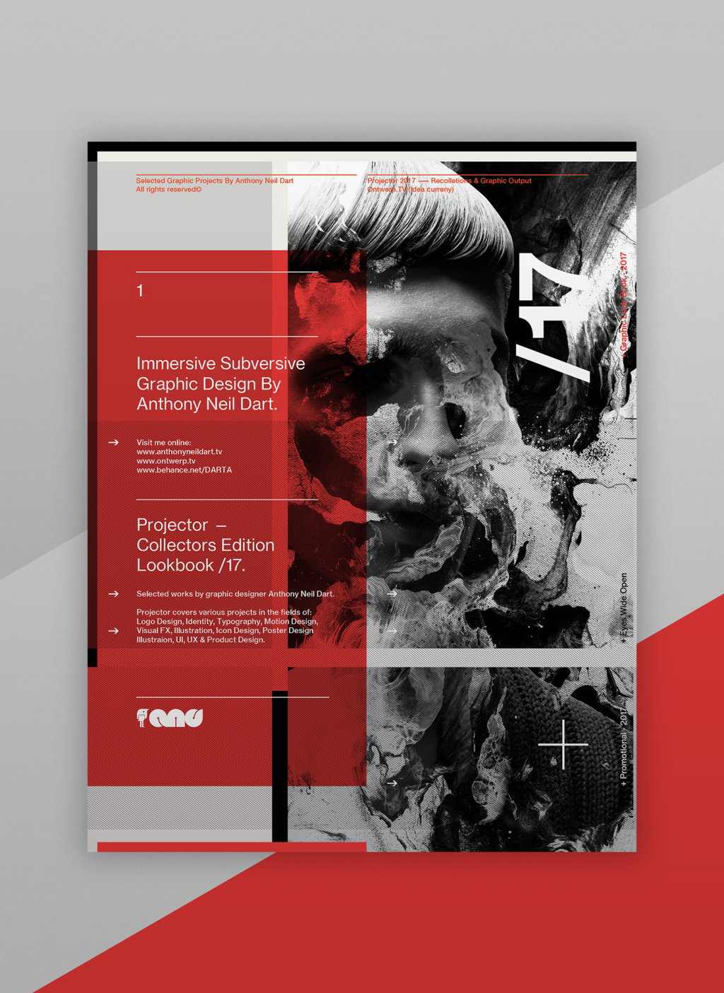 红、白、灰的组合排版: Projector Posters /17海报设计