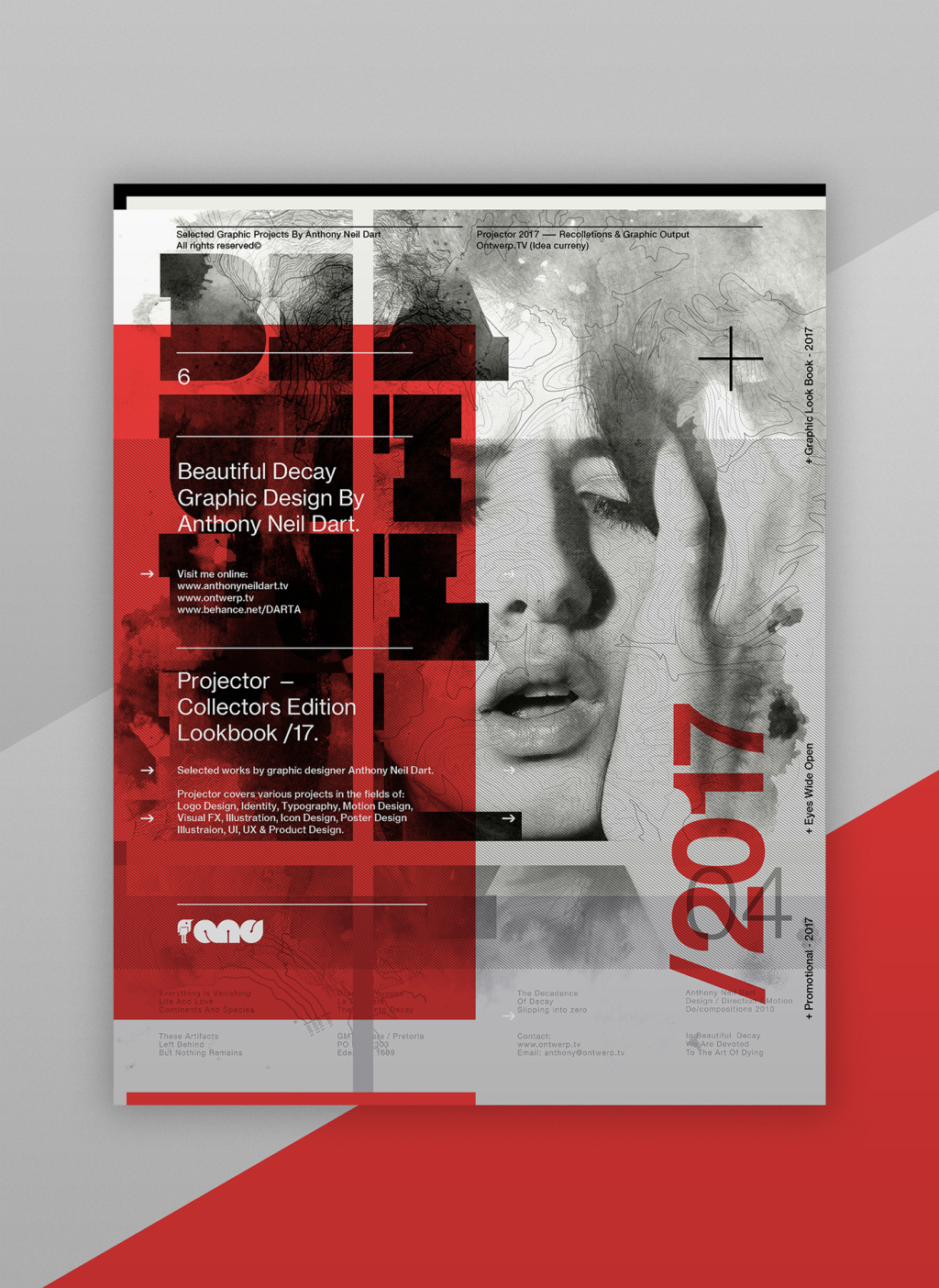 红、白、灰的组合排版: Projector Posters /17海报设计