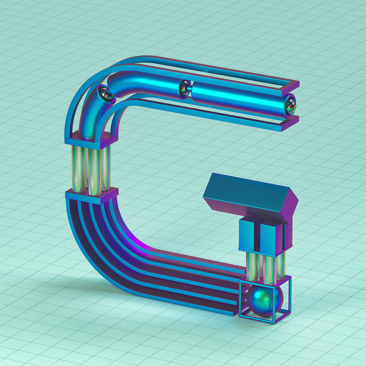 Serafim Mendes创意3D字母设计