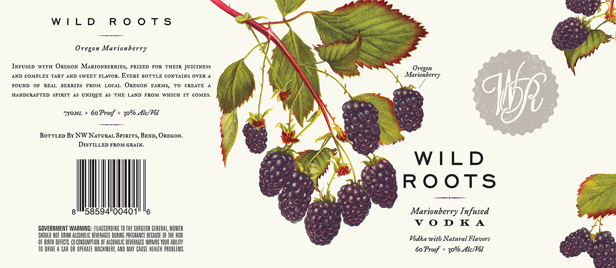 Wild Roots Vodka伏特加酒包装设计 Wild Roots Vodka伏特加酒包装设计