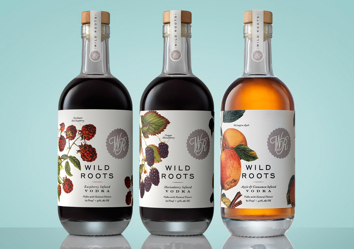 Wild Roots Vodka伏特加酒包装设计 Wild Roots Vodka伏特加酒包装设计