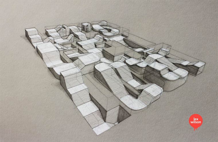 Lex Wilson创意3D字体设计