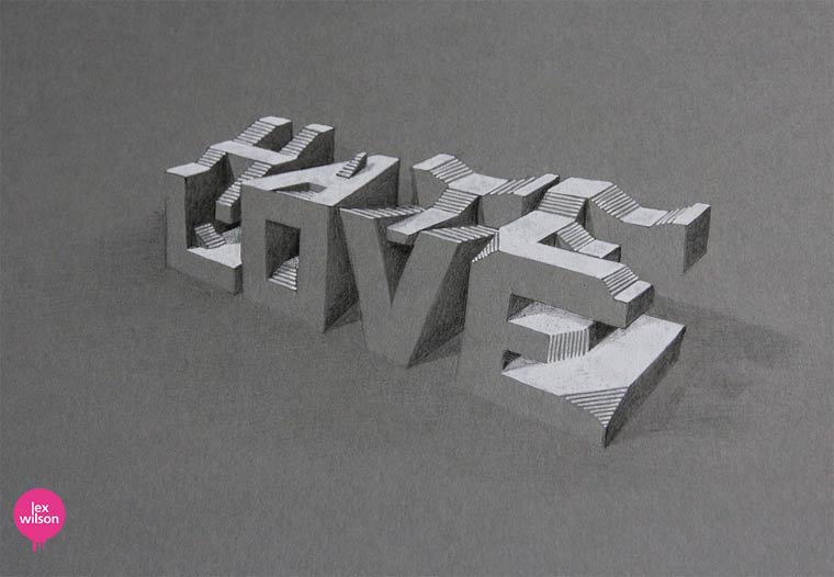 Lex Wilson创意3D字体设计