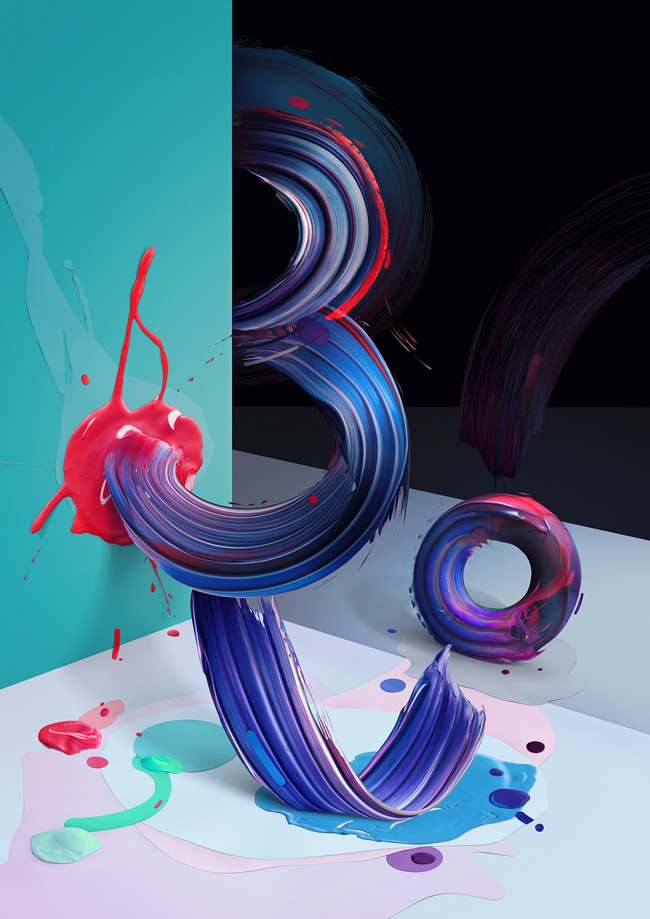 Pawel Nolbert创意3D艺术字体设计 Pawel Nolbert创意3D艺术字体设计