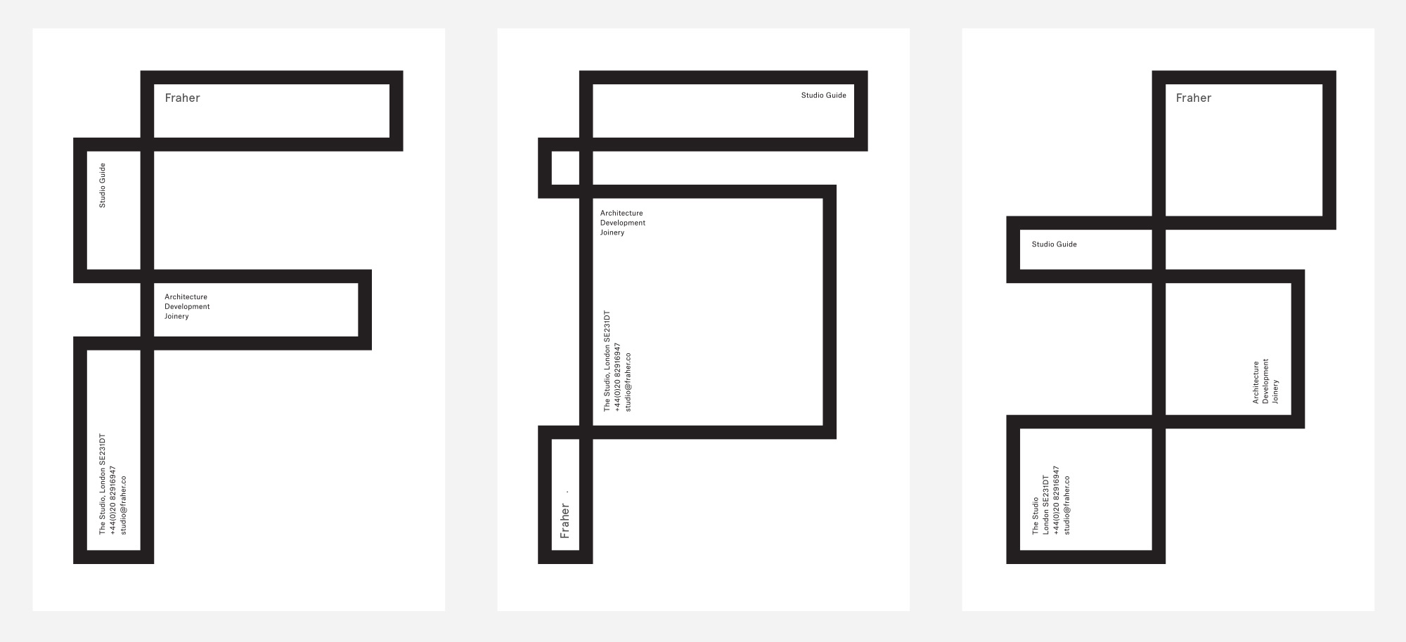 Fraher建筑事务所品牌VI设计 国外建筑事务所的品牌VI设计作品欣赏