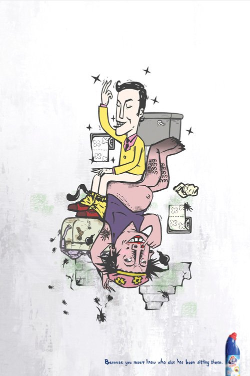 KiwiKleen厕所清洁剂平面广告欣赏