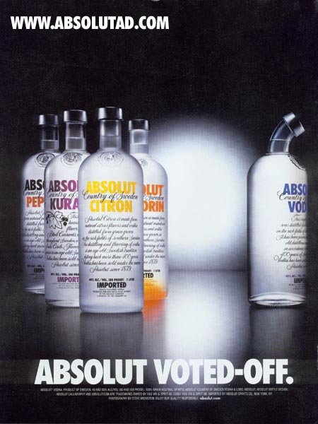 Absolut伏特加品牌创意广告 votedoff