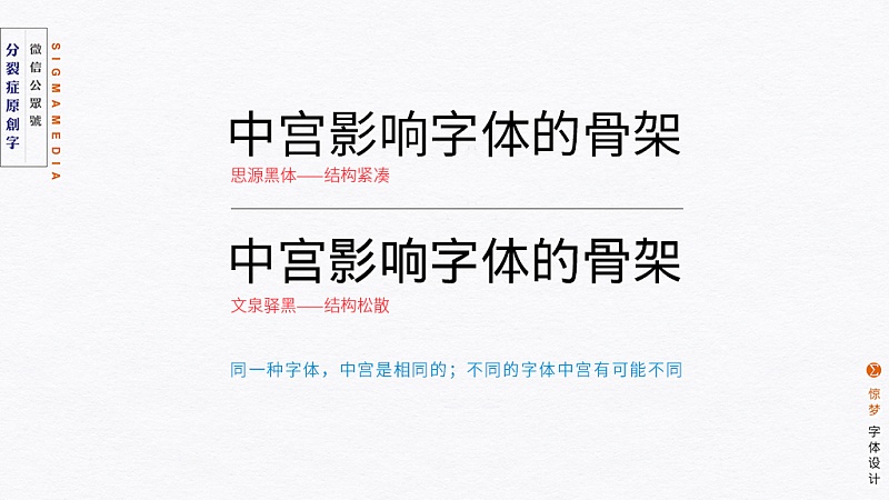 13.jpg 设计中的中宫指什么?不懂这个谈字体结构和造型都白搭