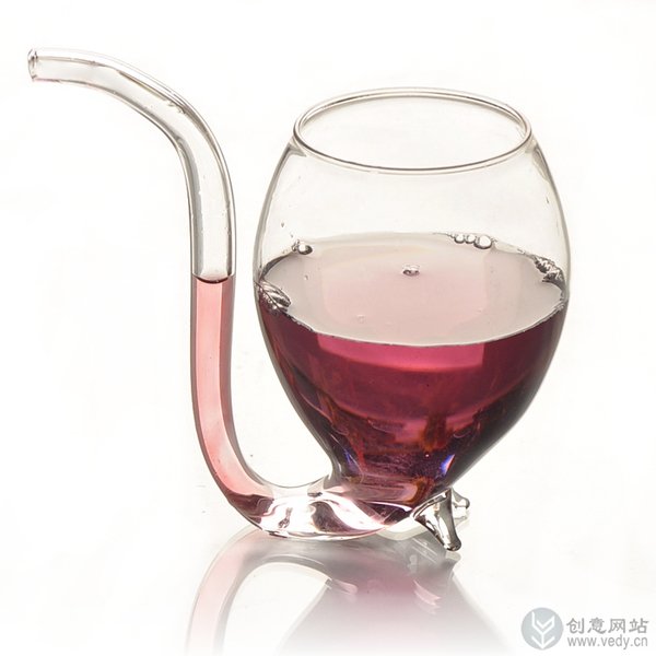带吸管的创意玻璃杯