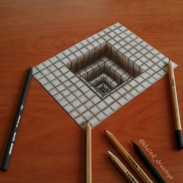 有立体感的创意铅笔画