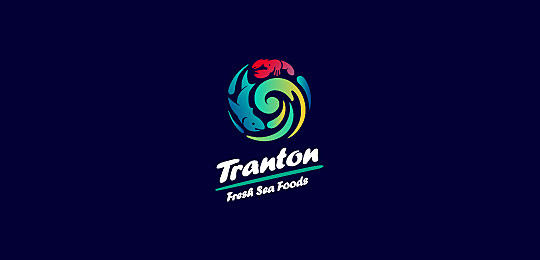 Tranton Sea Food by Richard Baird 67个包含水下动物的创意LOGO设计